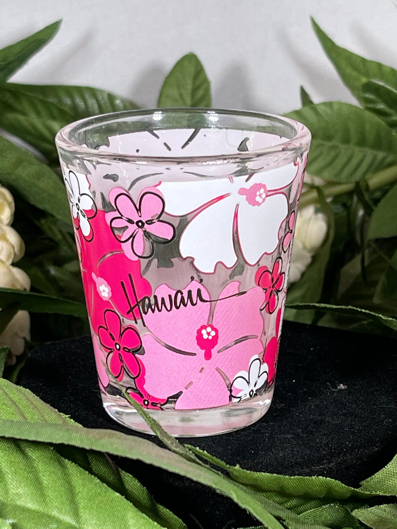 Shot Glass - Plumeria Hawaii Pink