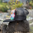 Hat -Black Trucker - Rainbow Paradise - Flat Brim