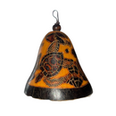 Christmas Mini Wood Burned Gourd Ornament - Bell Honu Ornament