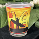 Shot Glass - Surfer Boy Hawaii Green, Yellow, Blue