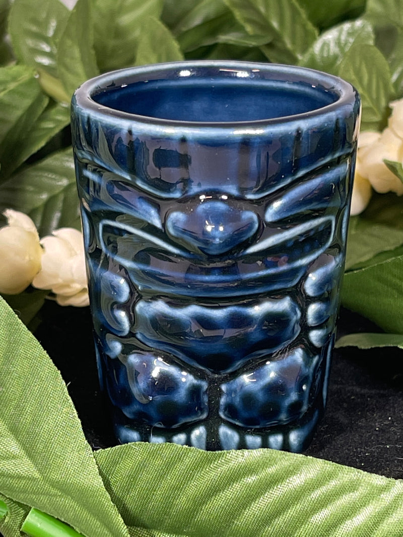 Shot Glass - Ceramic Black Tiki
