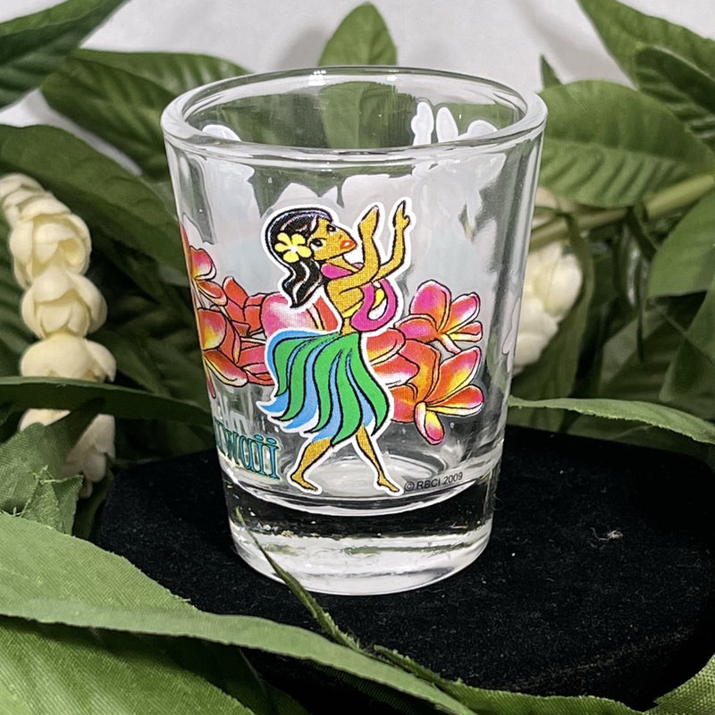 Shot Glass - Pink Plumeria Hula Dancer