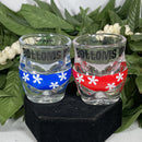 Shot Glass - Bottoms Up Blue Or Red
