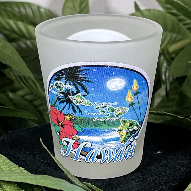 Shot Glass - Fogged Hawaiian Island Chain