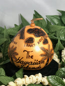 Christmas Mini Wood Burned Gourd Ornament - The Hawaiian Islands
