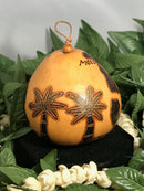 Christmas Mini Wood Burned Gourd Ornament - The Hawaiian Islands