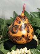 Christmas Mini Wood Burned Gourd Ornament - Dragonfly