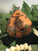 Christmas Mini Wood Burned Gourd Ornament - Our Anniversary