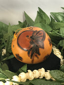 Christmas Mini Wood Burned Gourd Ornament - Fairy Moon