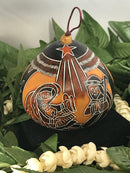 Christmas Mini Wood Burned Gourd Ornament - Nativity Scene