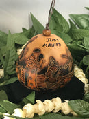 Christmas Mini Wood Burned Gourd Ornament - Just Mauied