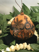 Christmas Mini Wood Burned Gourd Ornament - Just Mauied