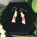 Ni'ihau White Momi and Kahelelani Shell 1-1/2" Earrings