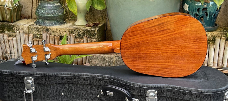 4-String Concert - Koa wood Pineapple Shaped High Gloss with Faux Turtle Inlay