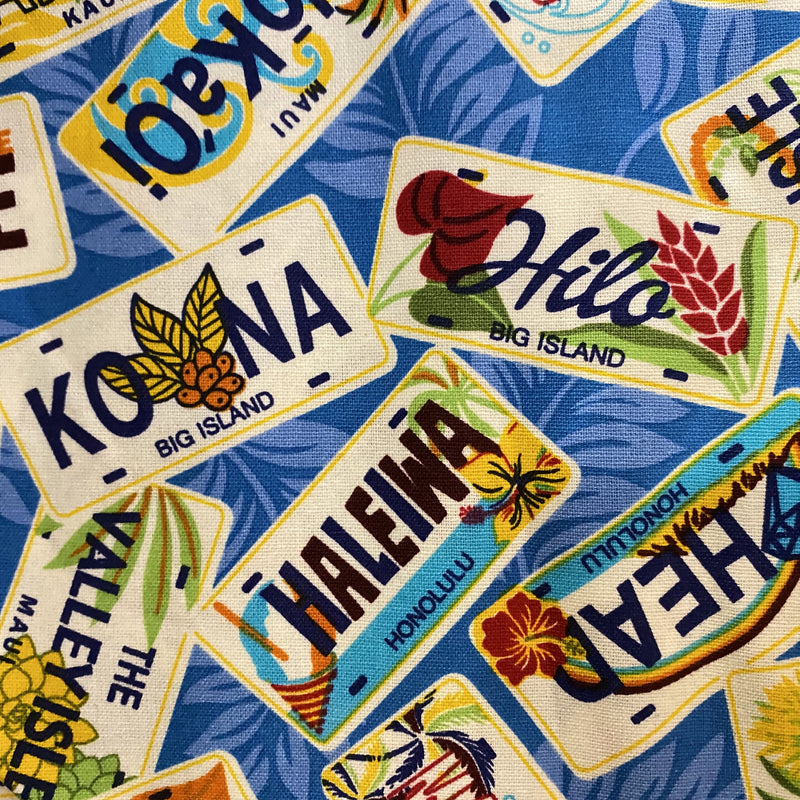 Hawaiian Fabric - BARKCLOTH HAWAII LICENSE PLATES
