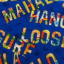 100% Cotton Hawaiian Fabric - Favorite Hawaiian Words  - Blue