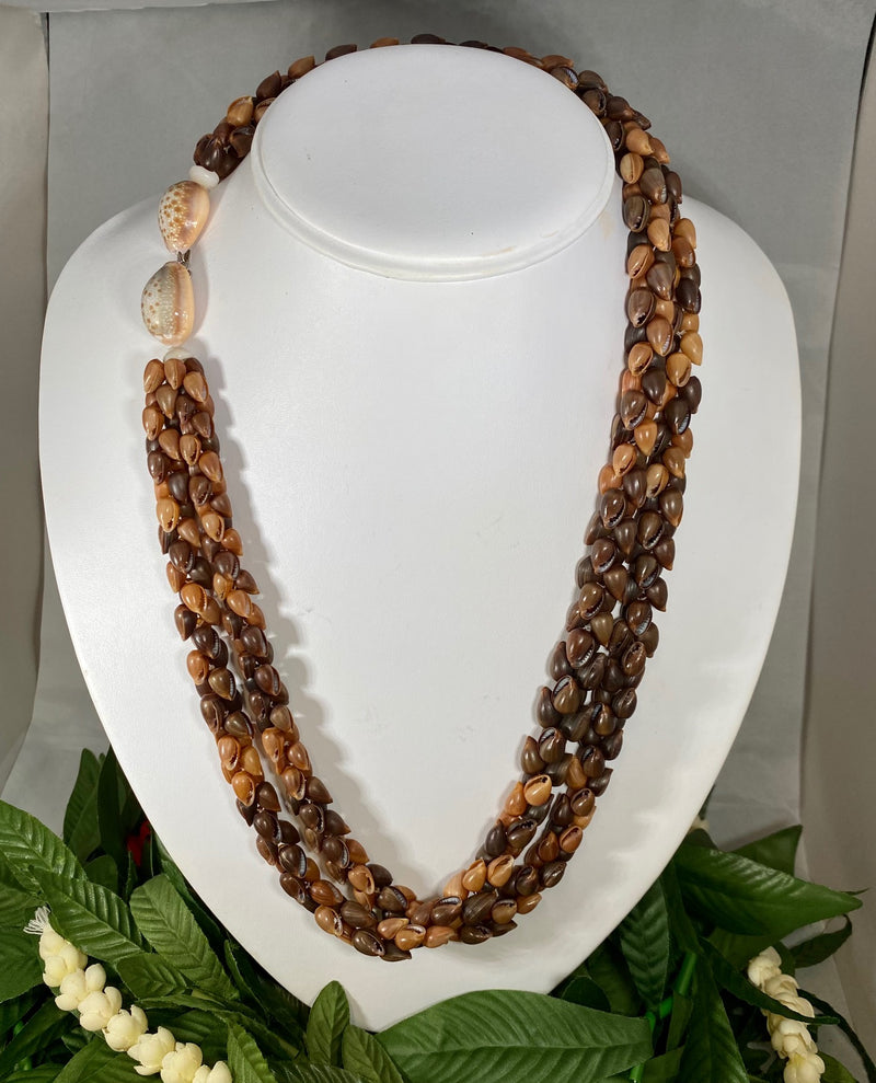 Niihau Poleho Shell Lei and Earring Set