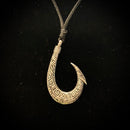 Sterling Silver w/ Tribal Tattoo Fish Hook Pendant