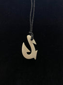Serrated Cow Bone Fish Hook Pendant