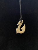 Serrated Cow Bone Fish Hook Pendant