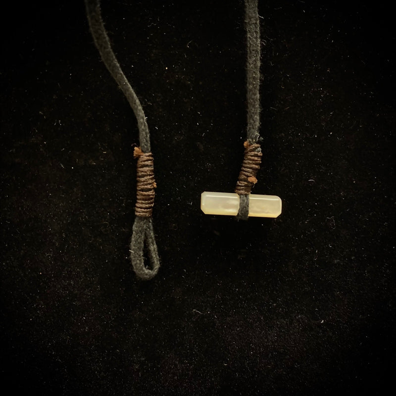 Fijian Carved Mother-of-Pearl Fish Hook Pendant
