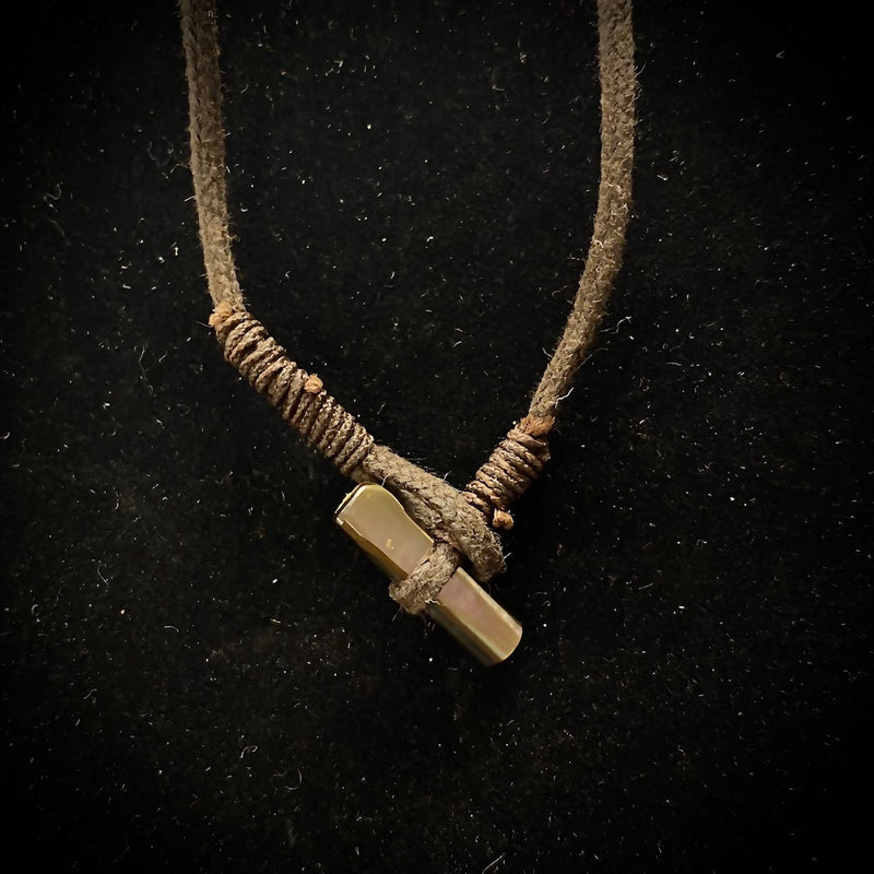 Fijian Carved Mother-of-Pearl Fish Hook Pendant