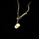 Samoan Carved Cow Bone Gill Fish Hook w/ Black Tattoo Etching Pendant