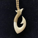 Hawaiian Cow Bone Fish Hook Pendant