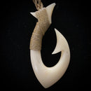 Hawaiian Cow Bone Fish Hook Pendant