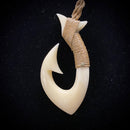 Hawaiian Cow Bone Fish Hook Pendant