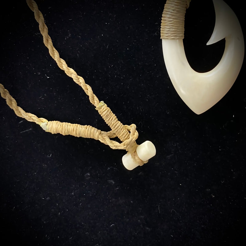 Hawaiian Cow Bone Fish Hook Pendant
