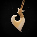 Hawaiian Cow Bone Fish Hook Pendant