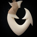 Hawaiian Cow Bone Fish Hook Pendant