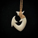 Hawaiian Cow Bone Fish Hook Pendant