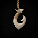 Hawaiian Cow Bone Fish Hook Pendant