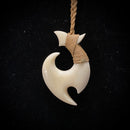 Hawaiian Cow Bone Fish Hook Pendant