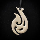 Fancy Hawaiian Cow Bone Fish Hook Pendant