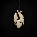 Fancy Hawaiian Cow Bone Fish Hook Pendant