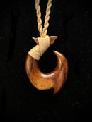 Carved Hawaiian Koa Wood Fish Hook
