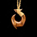 Carved Hawaiian Koa Wood Fish Hook