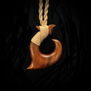 Carved Hawaiian Koa Wood Fish Hook