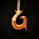 Carved Hawaiian Koa Wood Fish Hook