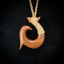 Carved Hawaiian Koa Wood Fish Hook