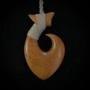 Carved Hawaiian Curly Koa Wood Fish Hook