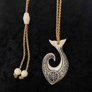 Buffalo Bone Fishtail Hook with Honu Tattoo