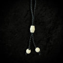 Buffalo Bone 1 Barb Fish Hook Pendant - Black Cord