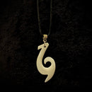 Carved Cow Bone with 1 Barb Fish Hook Pendant