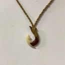 Carved Hawaiian Curly Koa Wood & Cow Bone Fish Hook with 2 barbs