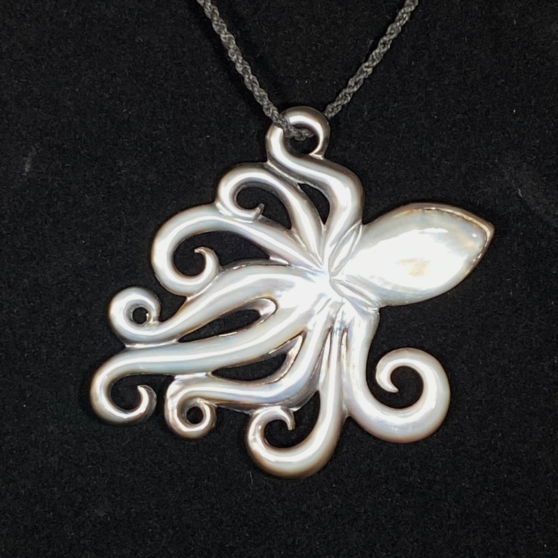 Samoan Hand Carved Mother-of-Pearl He'e (Octopus) Pendant