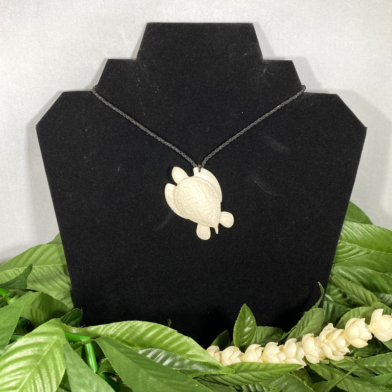 Samoan Hand Carved Bone Tribal Tattoo Honu-2 Pendant